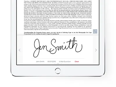 Multiple Waiver Signitures app cape crm design device ios ipad mobile punch sign signature waiver
