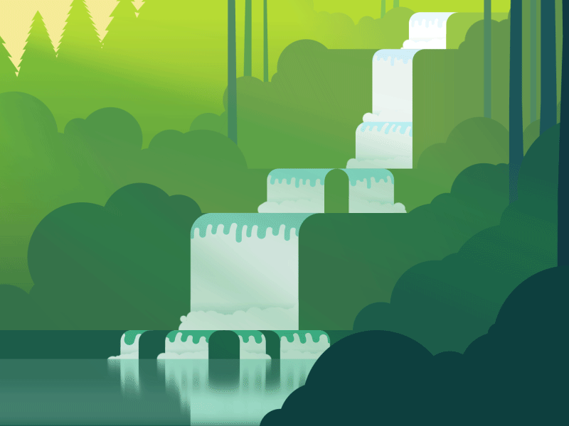 Waterfall v2 after effects animation gif james hazael motion graphics waterfall