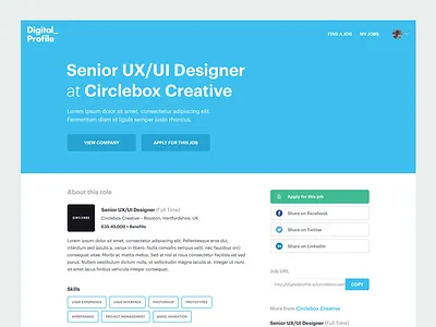 Job Board - Job Details / Description bold description details job job board jobboard minimal minimalist tags typography web web design