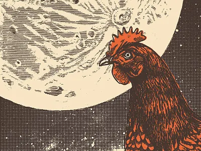 Know The Law! chicken idaho moon night print screen print serigraph two color