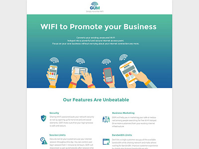 Gum Landing Page Idea apps flat landing page ui vibrant