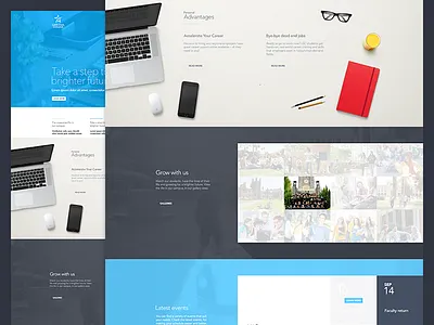 The school! college interface minimal school template ui ux website