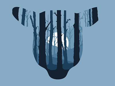 Orphan Black Poster forest illustration minimal moon nature night orphan black outdoors poster sheep twilight woods