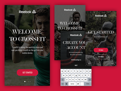 Reebok Crossfit App app concept fitness app interaction mobile ui user interface ux
