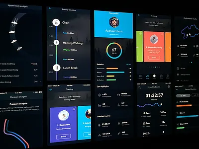 Ski Digital Coaching App app coach colours dark dashboard digital ski sport stats technical ui