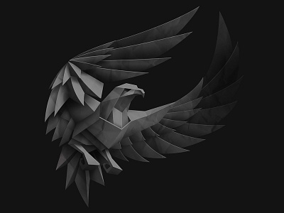 Low Poly Paper Eagle animal bird breakdown eagle hawk illustration low poly low polygon lowpoly lowpolyart make of origami paper polygon polygon art tutorial wing