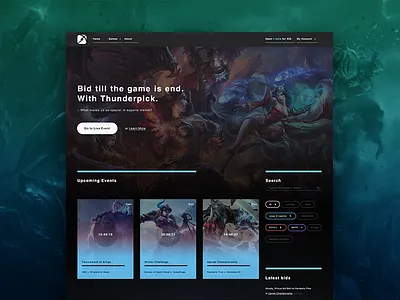 Esports Website Concept dark esports game gaming gradients rwd web design