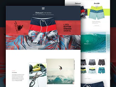 Tribong Landing Page is LIVE animation billabong boardshorts landing parallax scroll surf tribong ui