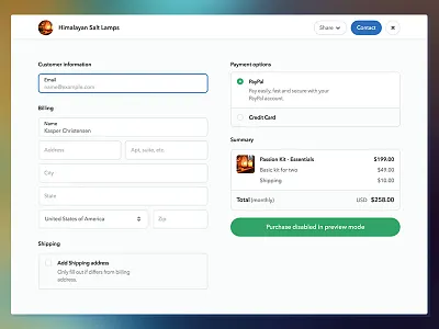 Wip Spaces Checkout Update billing checkout ecommerce form input payment