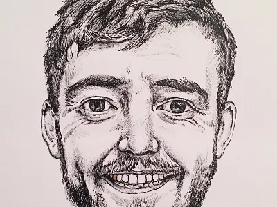 Black, white, & gold drawing illustration micron pen and ink