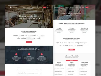 Transamerica Redesign finance insurance landing page redesign responsive ui