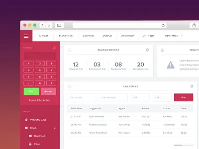 CCDesktop Dashboard admin agent dashboard flat minimal ui ux web