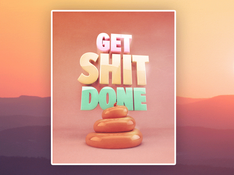 Get smoking shit done 3d cinema 4d effect fece model shit typo typography
