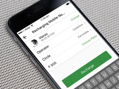 Mobile Recharge app bill contacts form green ios ocd operator payment recharge wallet