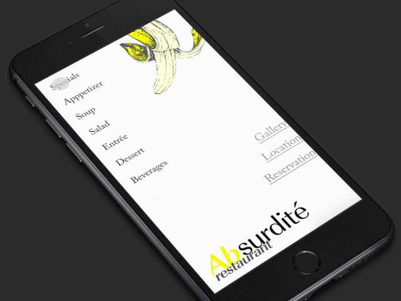Food/Drink Menu - DailyUI#043 043 challenge dailyui day drink food iphone menu ui ux watch