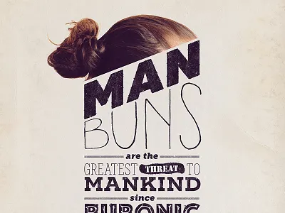 man buns beer design letter type typography