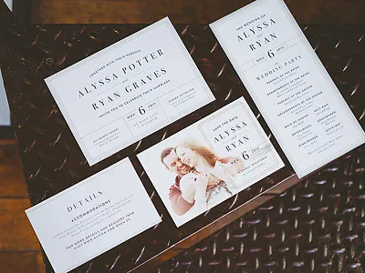 Wedding Stationery clean design invitation print save the date typography wedding