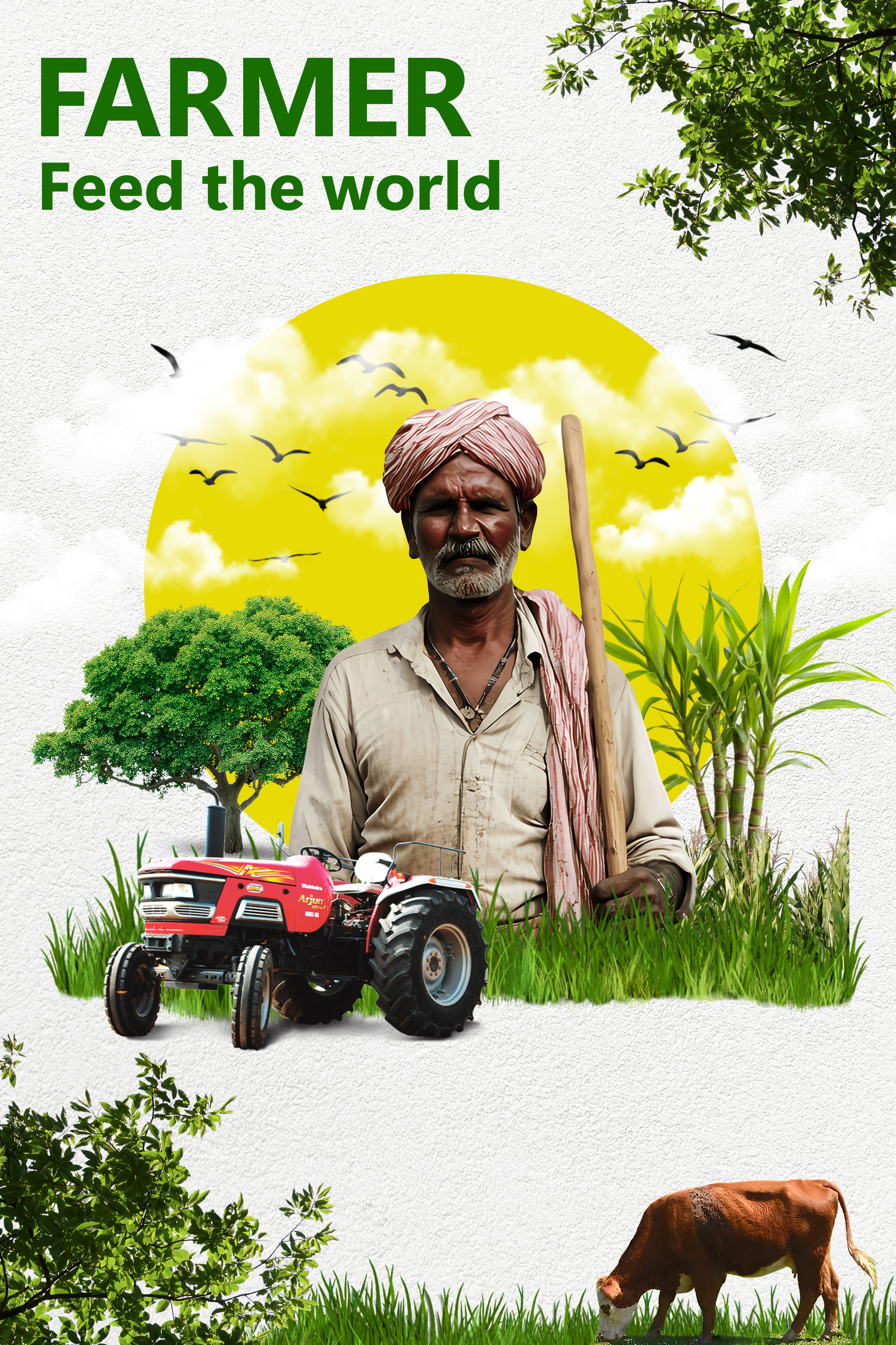 Farmer Collage Digital Art agriculture app branding collage collage art collage digital art design farm farmer graphic design illustration illustrator inspiration interaction design logo photoshop ui ux vector