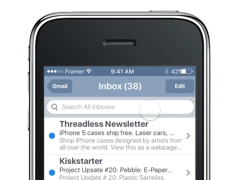 Day 3: My 1st SVG Animation framer framer100 ios mail pull to refresh spinner svg svg animation