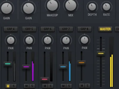 UI Details - Mixer Screen design drum machine kontakt music synth ui