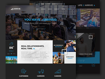 Logistics Website clean culture dark grid logistics modern ux video web design website