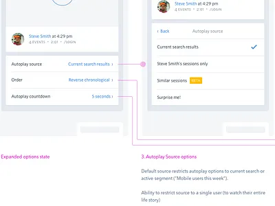 FullStory TV autoplay empathy options settings