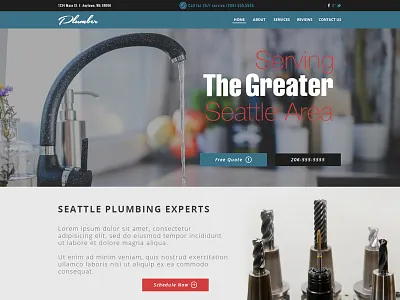 Plumbing Website clean layout minimal plumbing ui ux web website