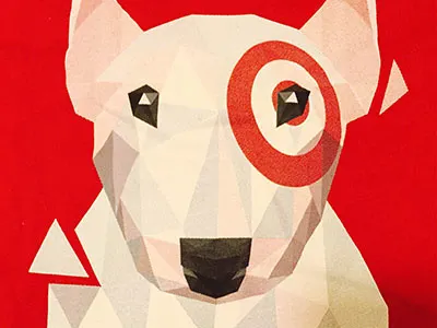 Low-poly Bullseye Tees! 3d angle bullseye dog facet poly shape target vector
