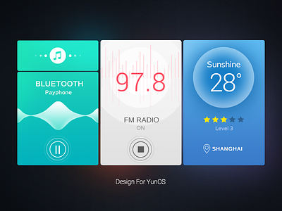Yunos2 bluetooth dataflow fm interface music radio ui vehicle weather