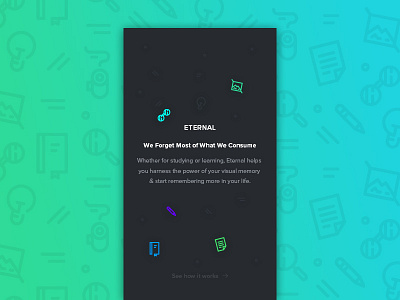 Eternal - Note taking app that improves your memory eternal ios iphone memory onboarding ui