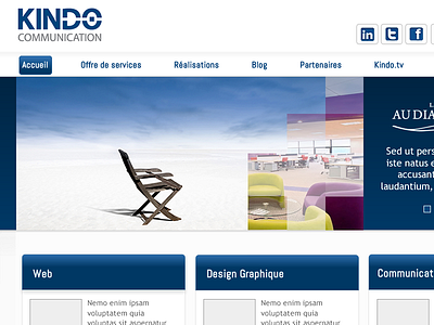Kindo - Index Page blue index website