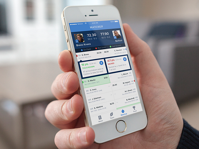 NFL Fantasy App Matchup Screen app app design design fantasy app flat design ios iphone nfl nfl.com ui design