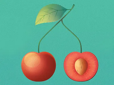 Cherry art artwork cherry color digital art doodle illustration print print design sketch