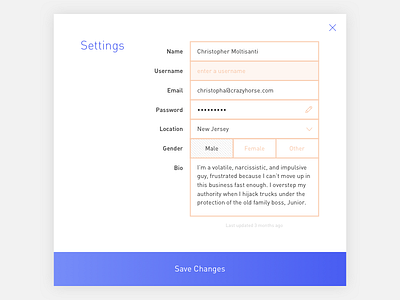 Settings clean daily minimal modal settings sopranos ui
