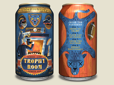 Trophy Room Strong Ale for designbrawl.com #SBDesignBrawl ale beer can broncos craft beer denver football identity illustration packaging design sbdesignbrawl super bowl teamdenver