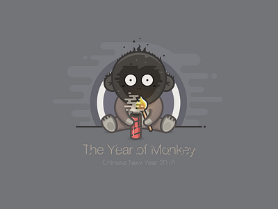 MonkeyⅡ animal chinese cute fire firework funny happy monkey new year