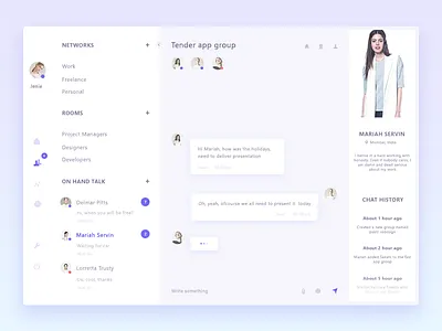Chat Screen (just for spare pixels) app chat group home logout screen settings statistics ui user web