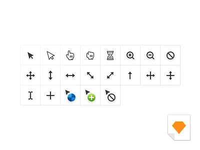 Vector Sketch Cursor Symbols cursor download free pointer resize resource sketch symbols