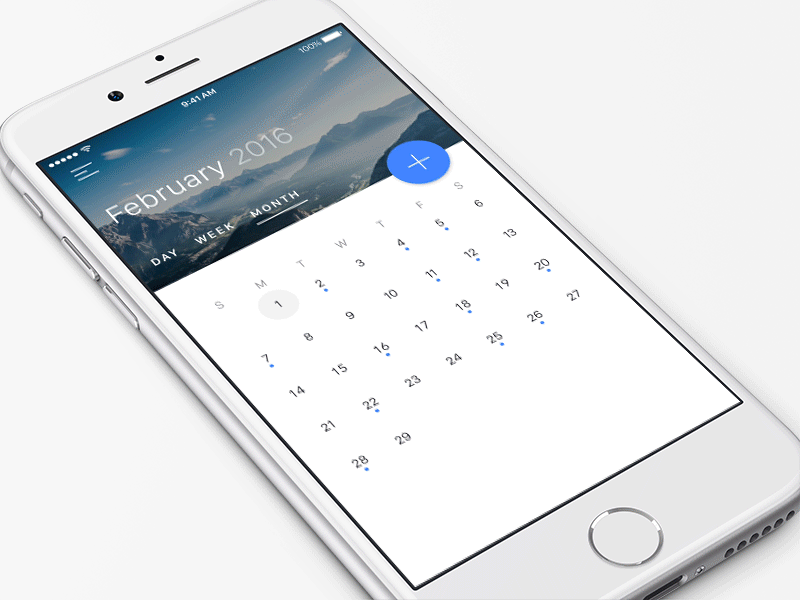 Calendar View — Material Design #FREEBIE animation app download freebie interaction interface principle prototype sketch ui uiux ux
