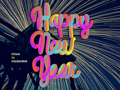 Happy Chinese New Year firework graphic newyear poster type