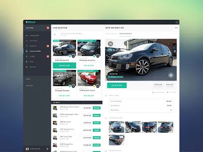 Web Live Auction app auction design flat ui ux vehicles web