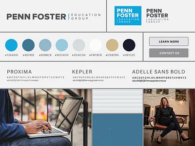 Corporate Education Technology Company Brand Board adelle brand board branding corporate education kepler proxima