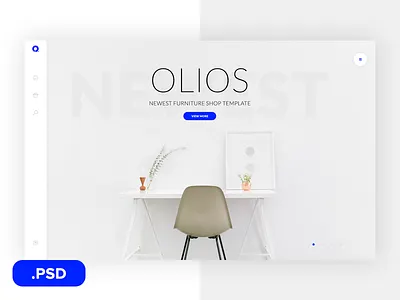Olios Free PSD Template blue freebie furniture olios ui ux