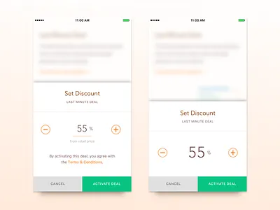 Setting Discount deal dialog ios mobile modal pop up promotion ui