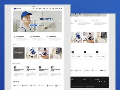 Helmets Renovation - Ultimate Template for Handyman architecture corporate electrician engineering handyman industry maintenance mechanic plumber remodeling renovation