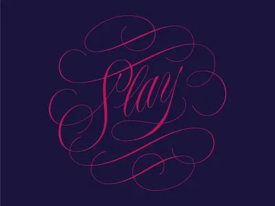 slay cartouche flourish illustrator lettering script vector