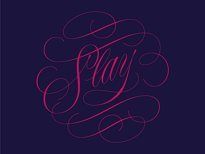 slay cartouche flourish illustrator lettering script vector
