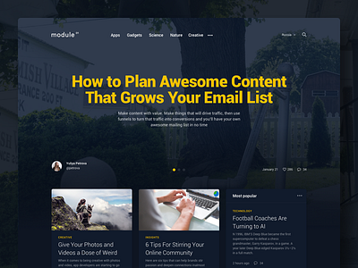 Module UI Kit Sample | Blog blog header news post ui kit