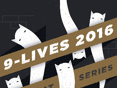 9-Lives Alleycat Bikerace bike cats clean cycle illustration poster print racing screen