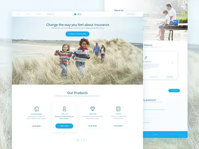 A landing page design for an insurance company. clean design insurance interface landing minimal modern simple ui ux web zajno